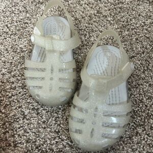 CROCS Kids Shimmer Sandals - Cream